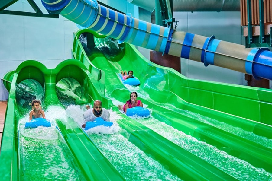 water park slides view