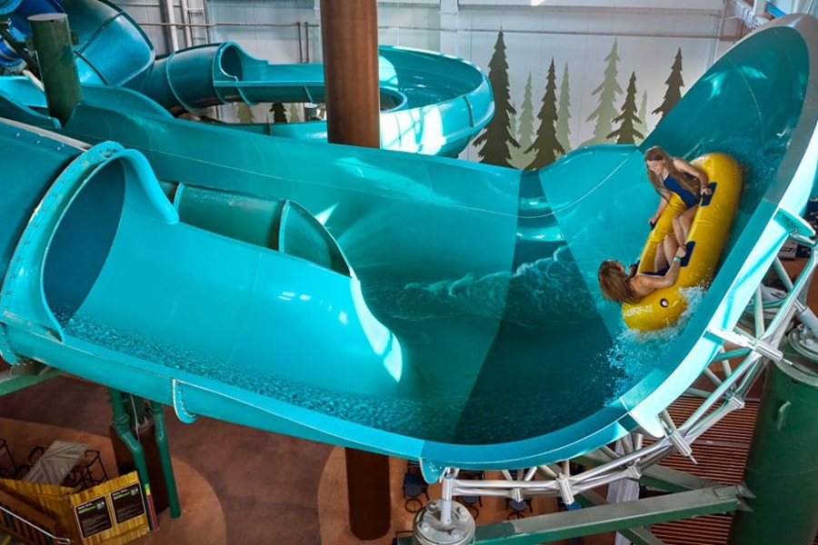 Guests enjoying a tube ride at slidewinder