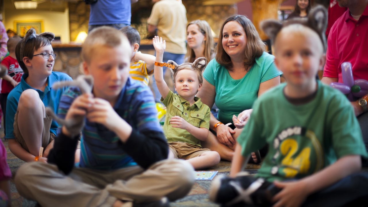 Children sitting together during indoor group activity