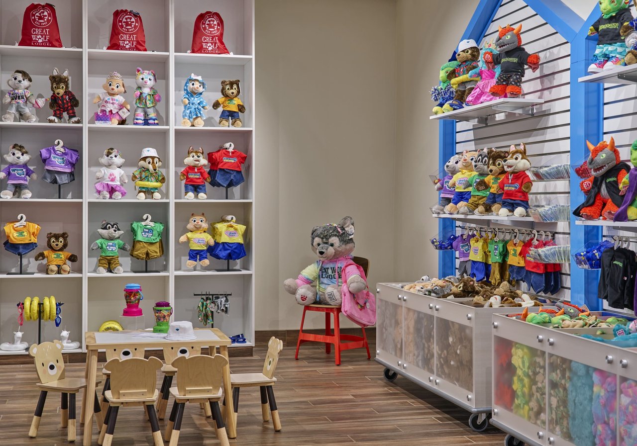 Stuffed Toys shelved on racks in Maryland BAB Store