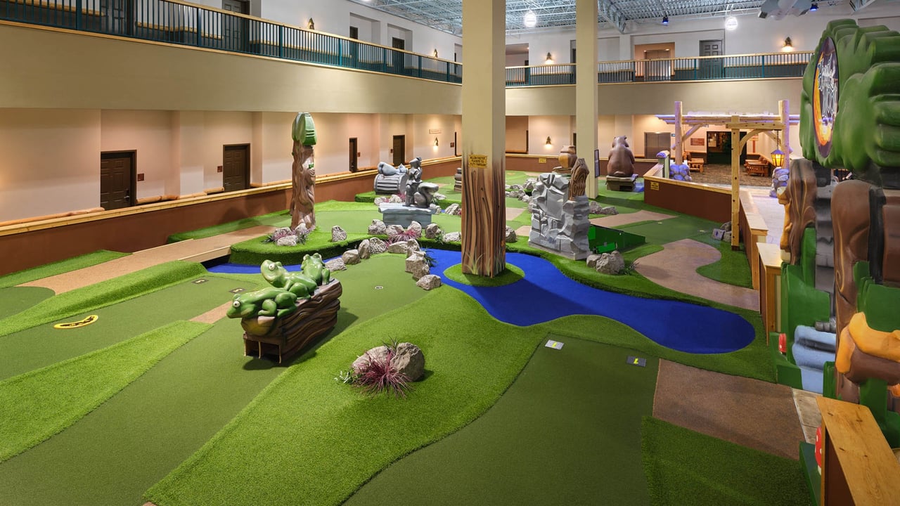 Rear shot of the mini golf court