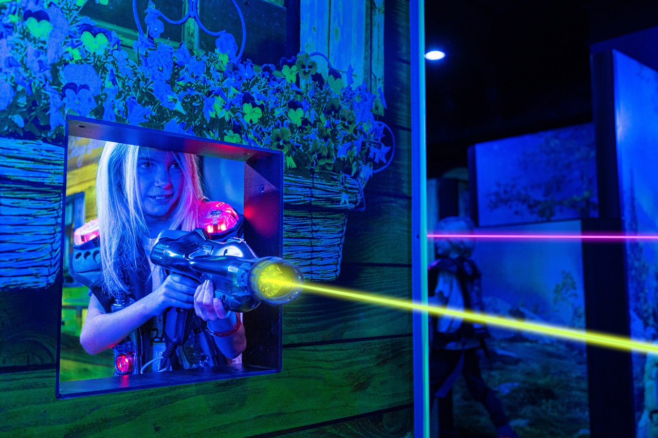 Family enjoying Laser tag