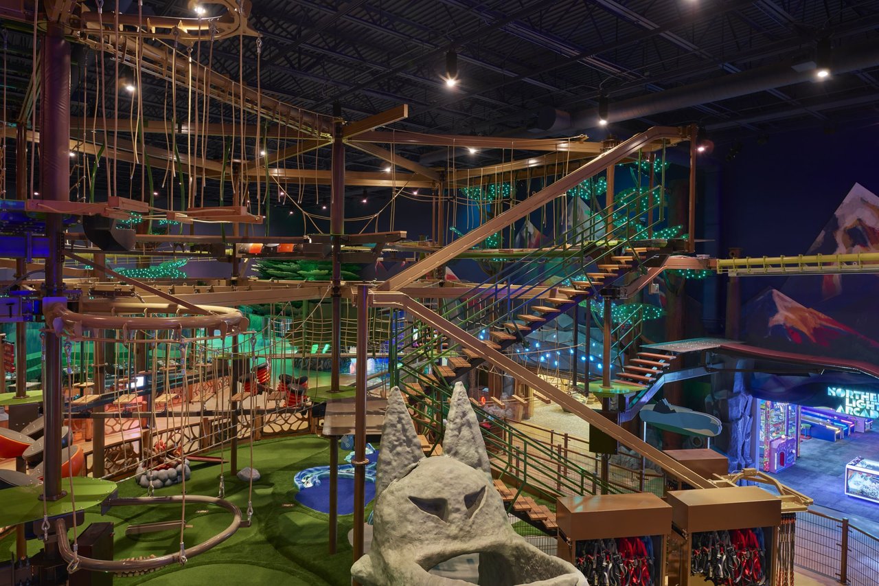 Ropes course structure set up view from different angle