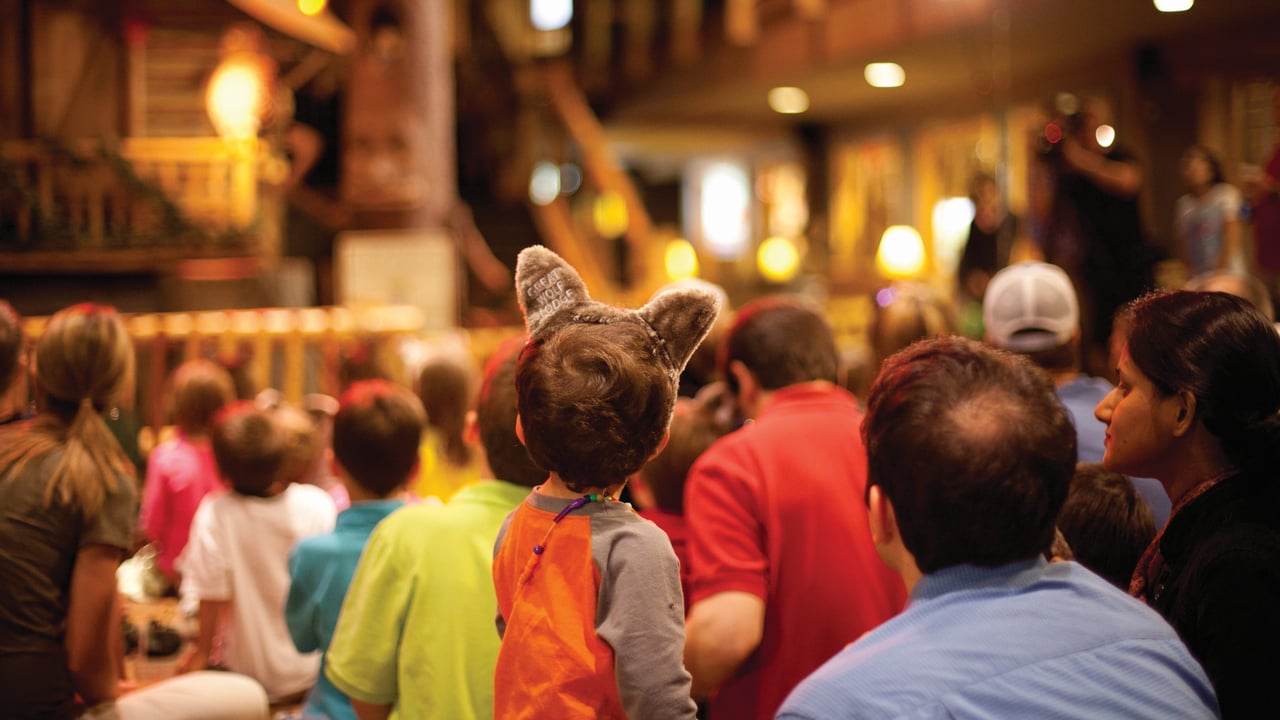 Kids watching the show