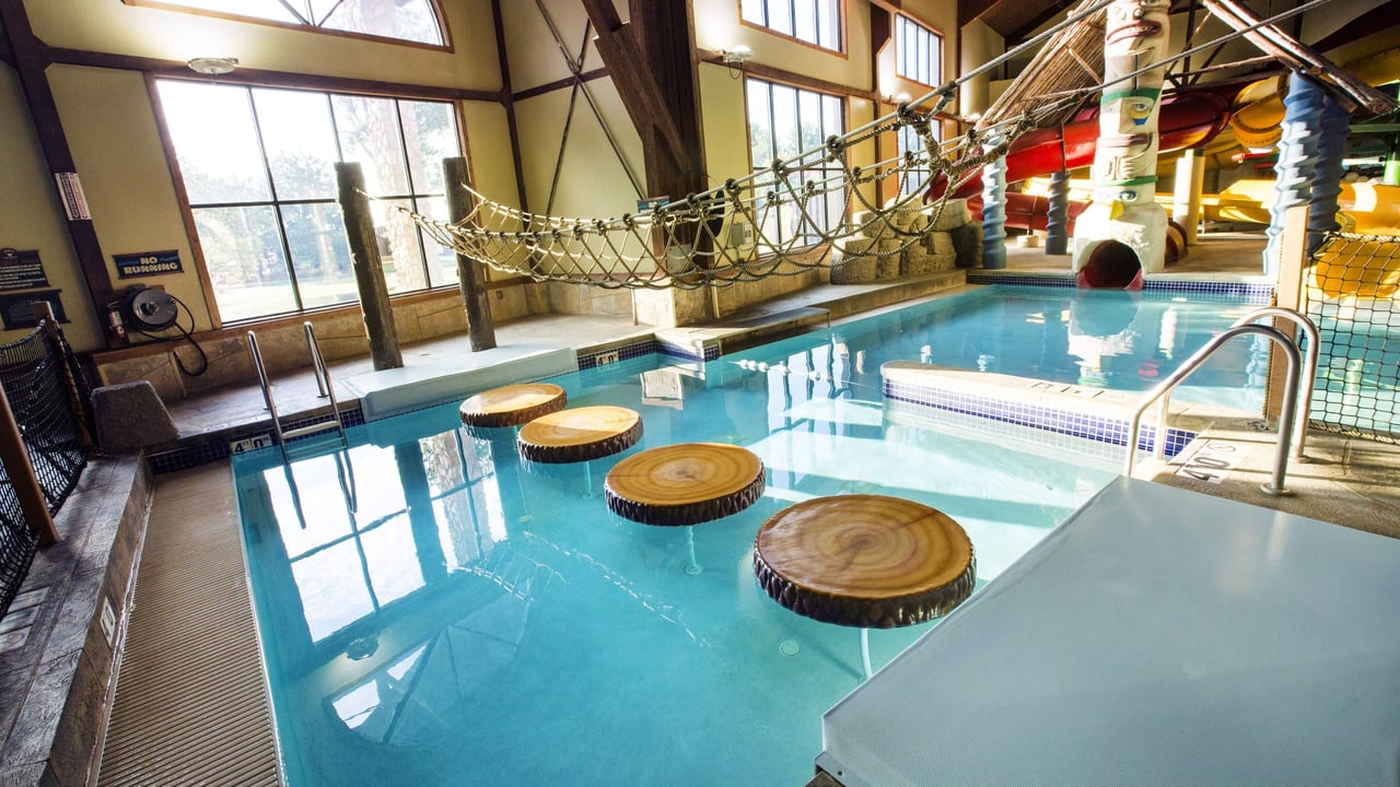 A large indoor water park featuring multiple water slides and attractions for visitors of all ages.