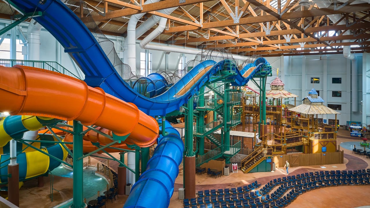 The exterior of the Hydro Plunge water slide