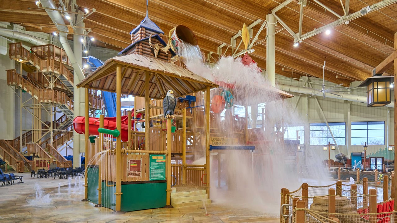Tipping bucket splashing water in Grand Mound, WA