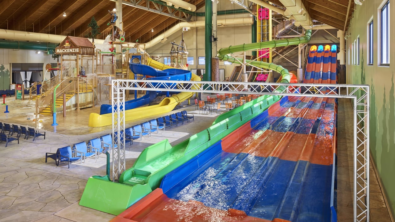 landing area of the Totem Towers water slides in Colorado Springs