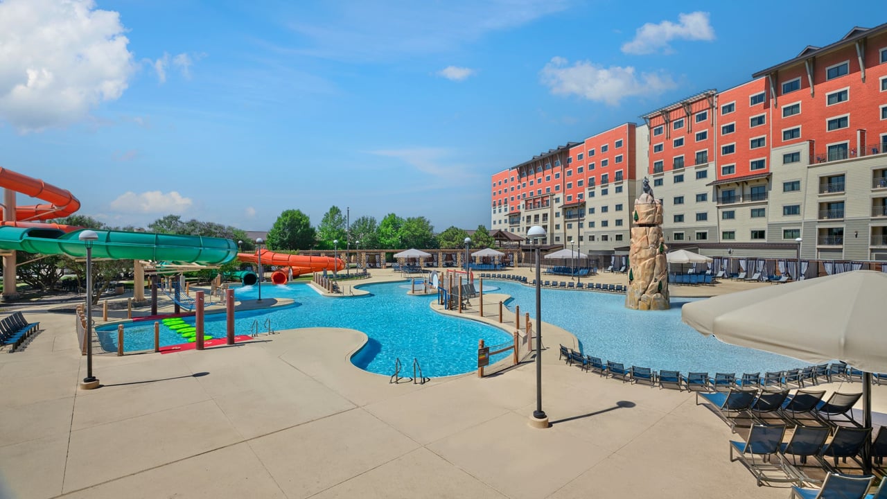 Great Wolf Lodge view with outdoor pool