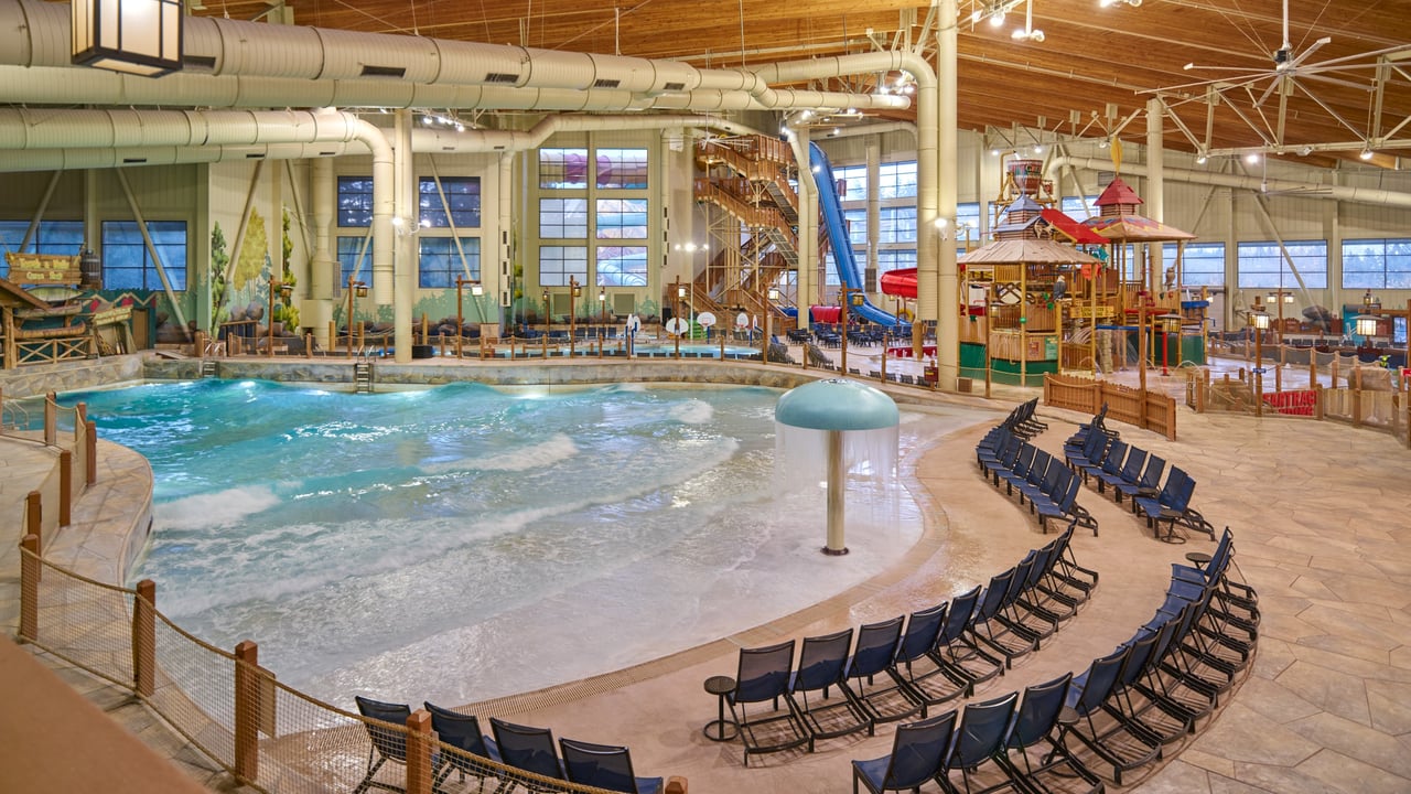 wide shot of the wave pool area of Slap Tail Pond