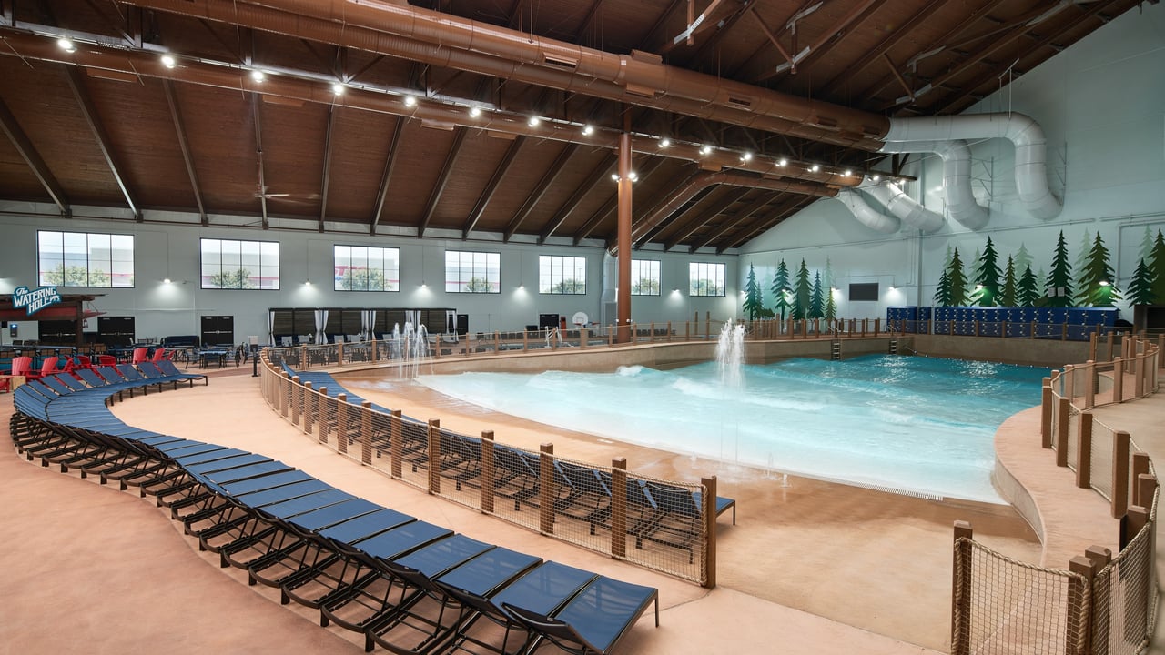 wide shot of the Slap Tail Pond wave pool 