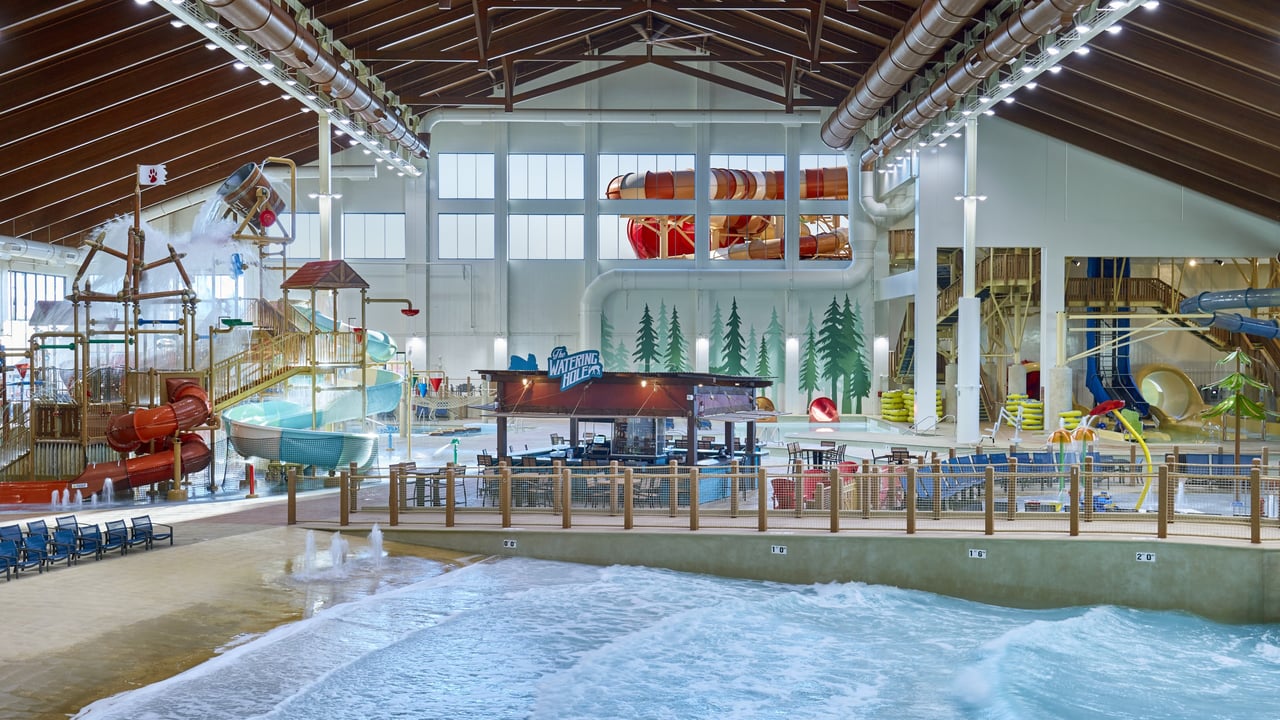 Wide shot from side view of Slap Tail Pond area