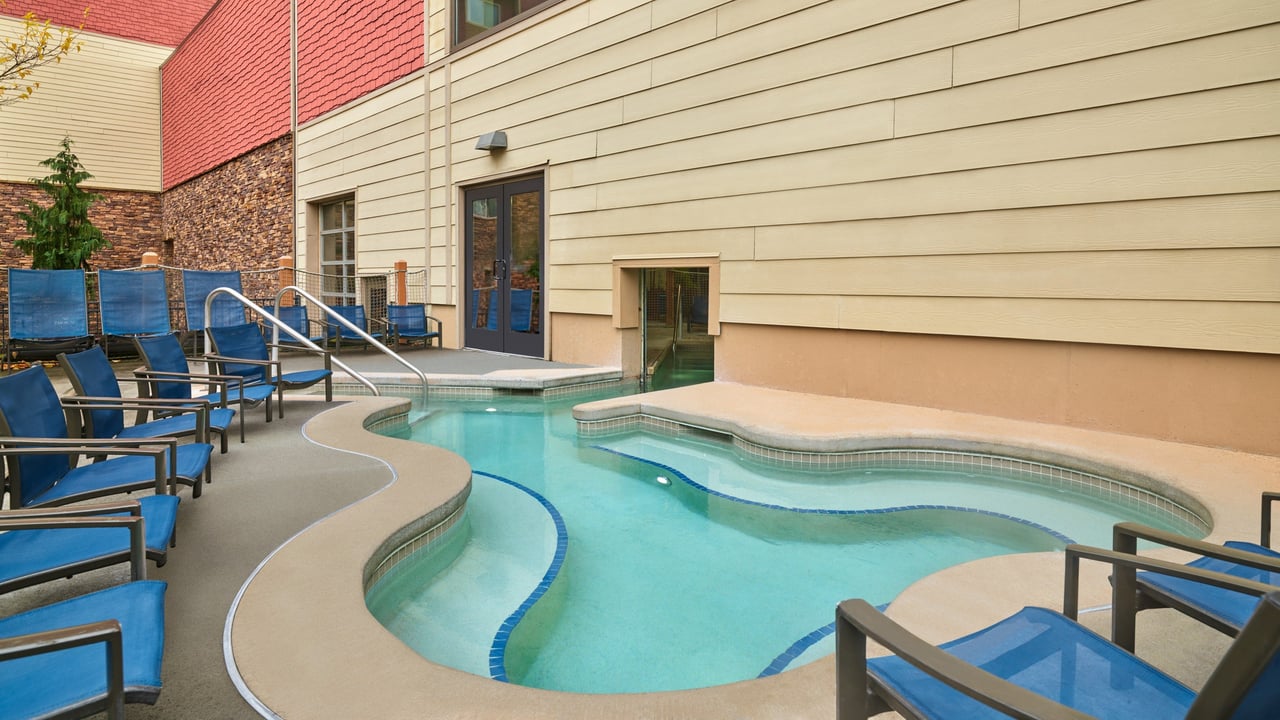 outdoor section of the hot tub area