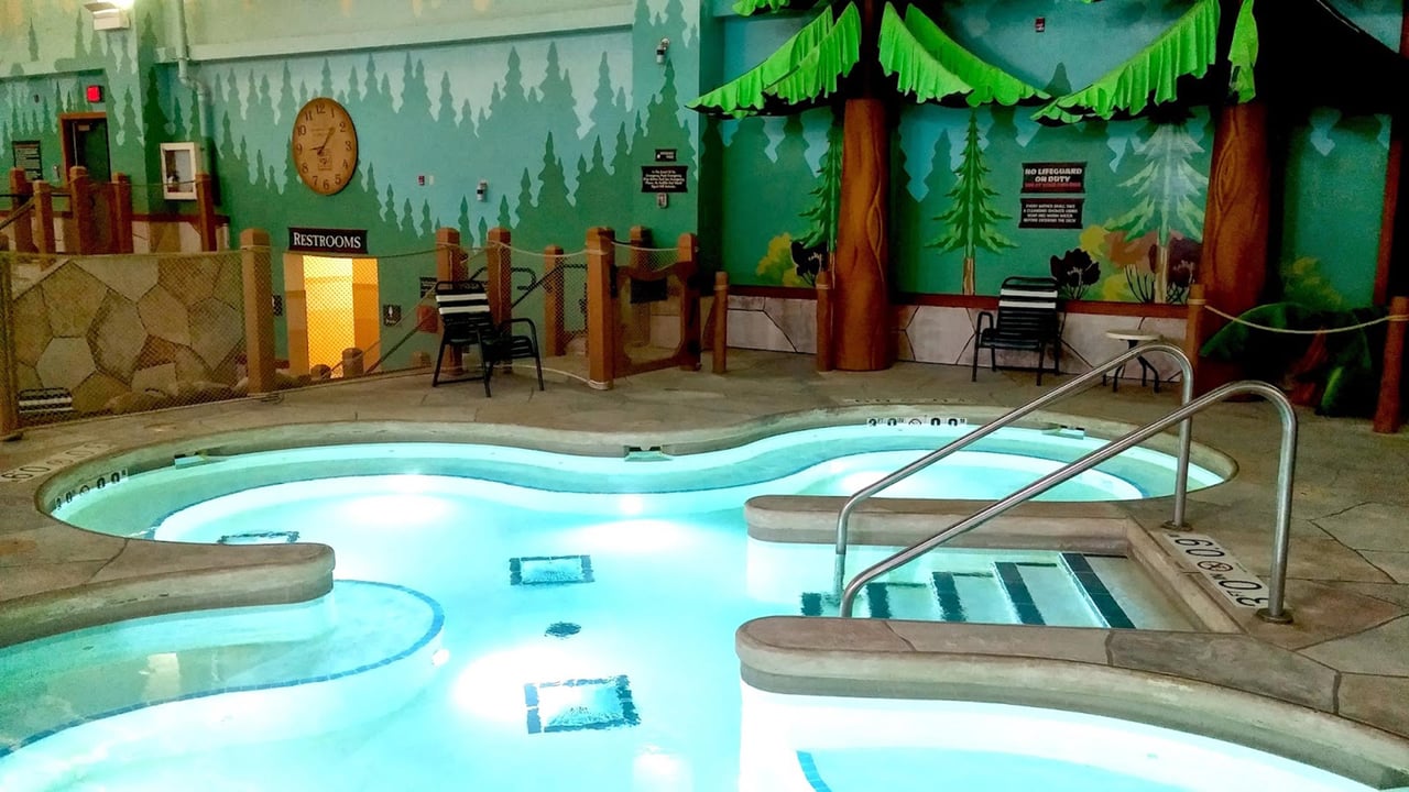 indoor hot tub area in a water park
