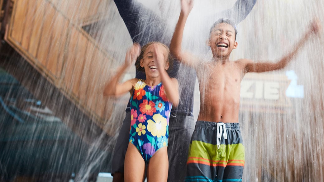 kids playing in the water tree house