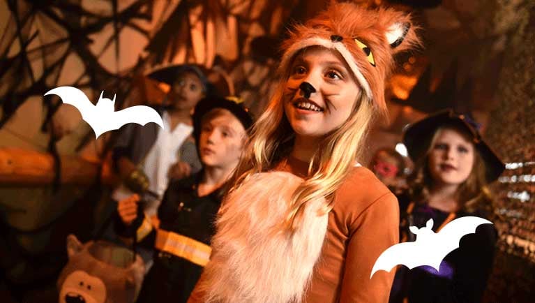 girls celebrating Halloween