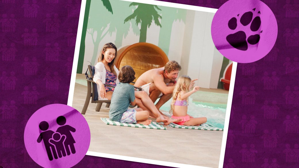 Parents spending time with their twi kids