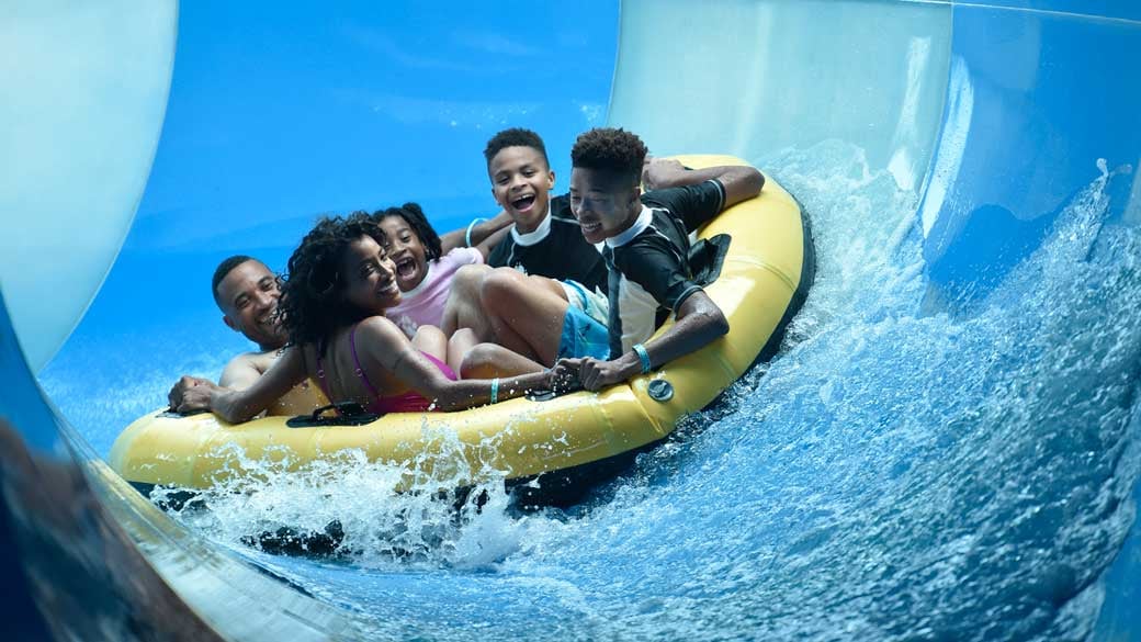 family of five rafting