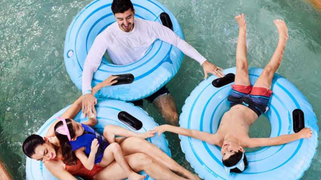 Boy enjoying a water park