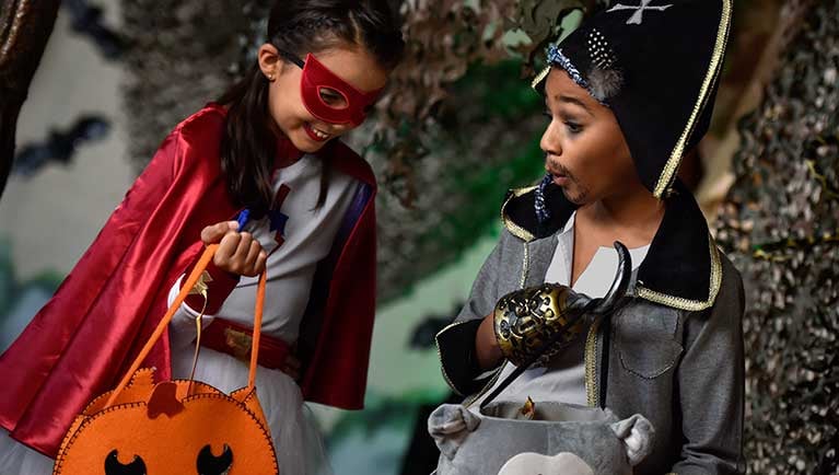 kids dressed up for Halloween