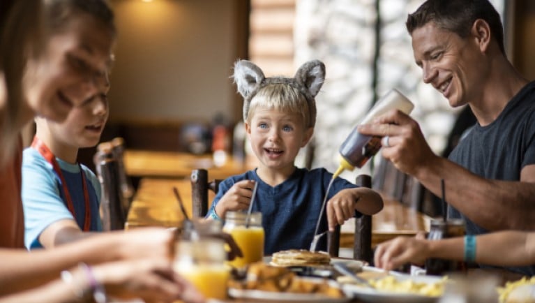 Family enjoying a meal