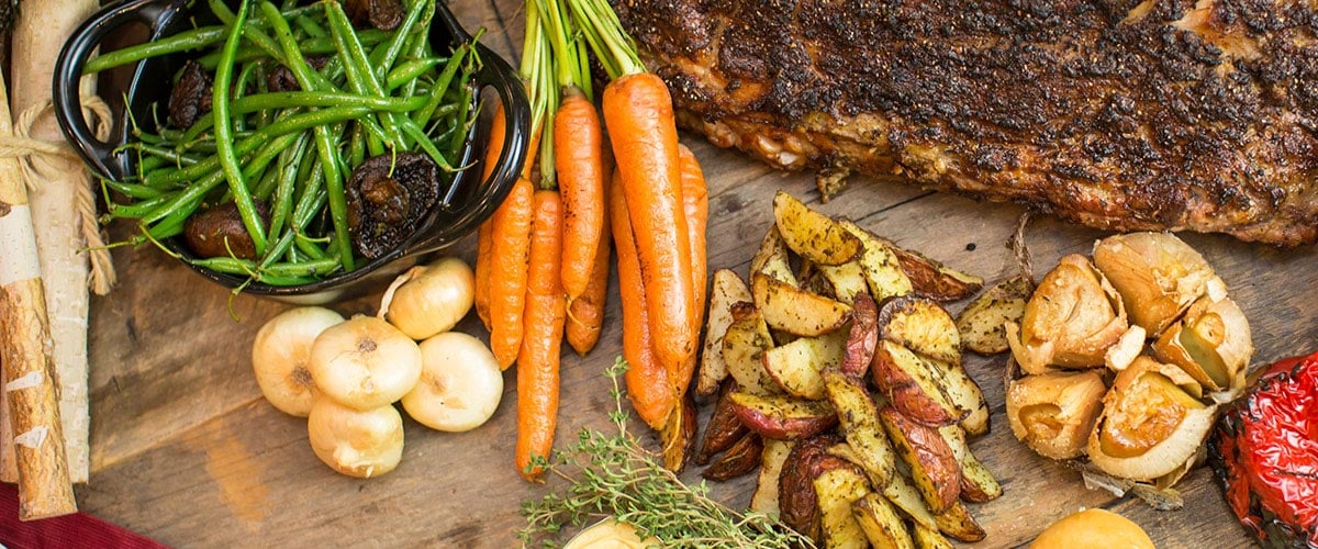 A holiday buffet meal.