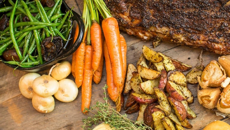 A holiday buffet meal.