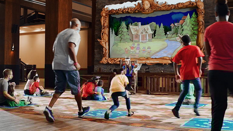 Pack members exercising