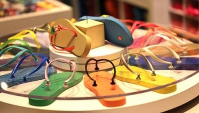 Flip flops for sale at Sammy's Flip Flop Workshop at Great Wolf Lodge indoor water park and resort.