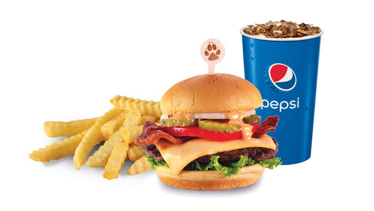 Burger, Fries and pepsi drink