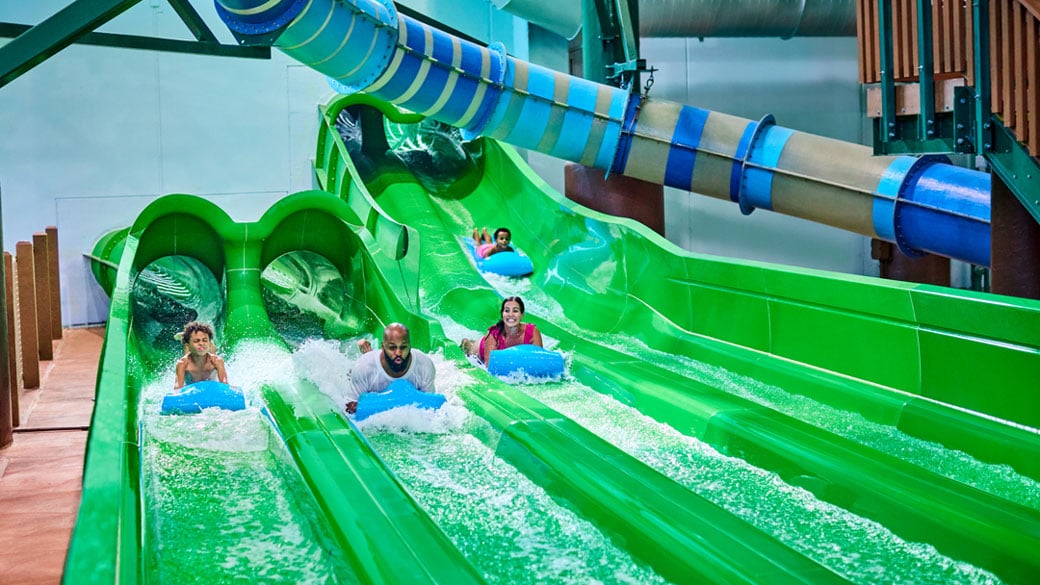 water park slides view
