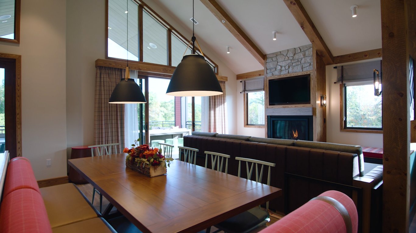 the lounge at the Poconos villas