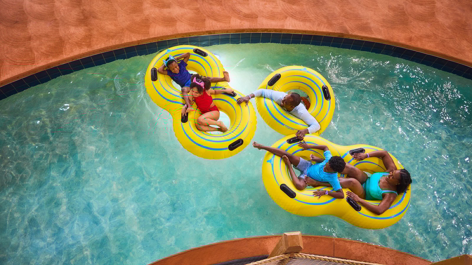 A family enjoying the waterpark at Great Wolf Lodge