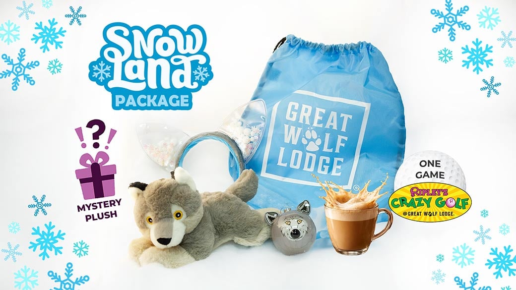 offerings of the 2026 Snowland Package at Great Wolf Lodge Niagara Falls