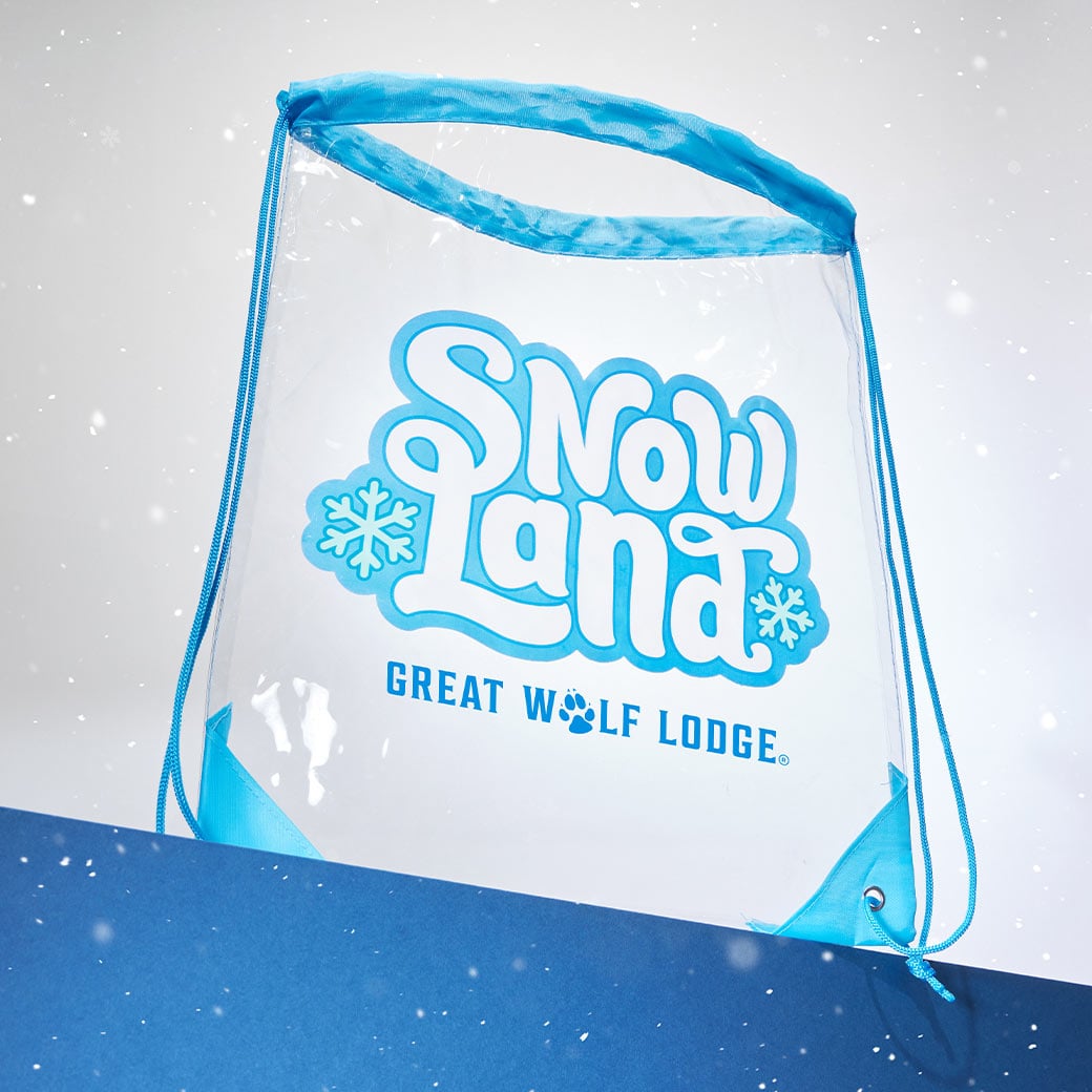 Snowland clear drawstring bag