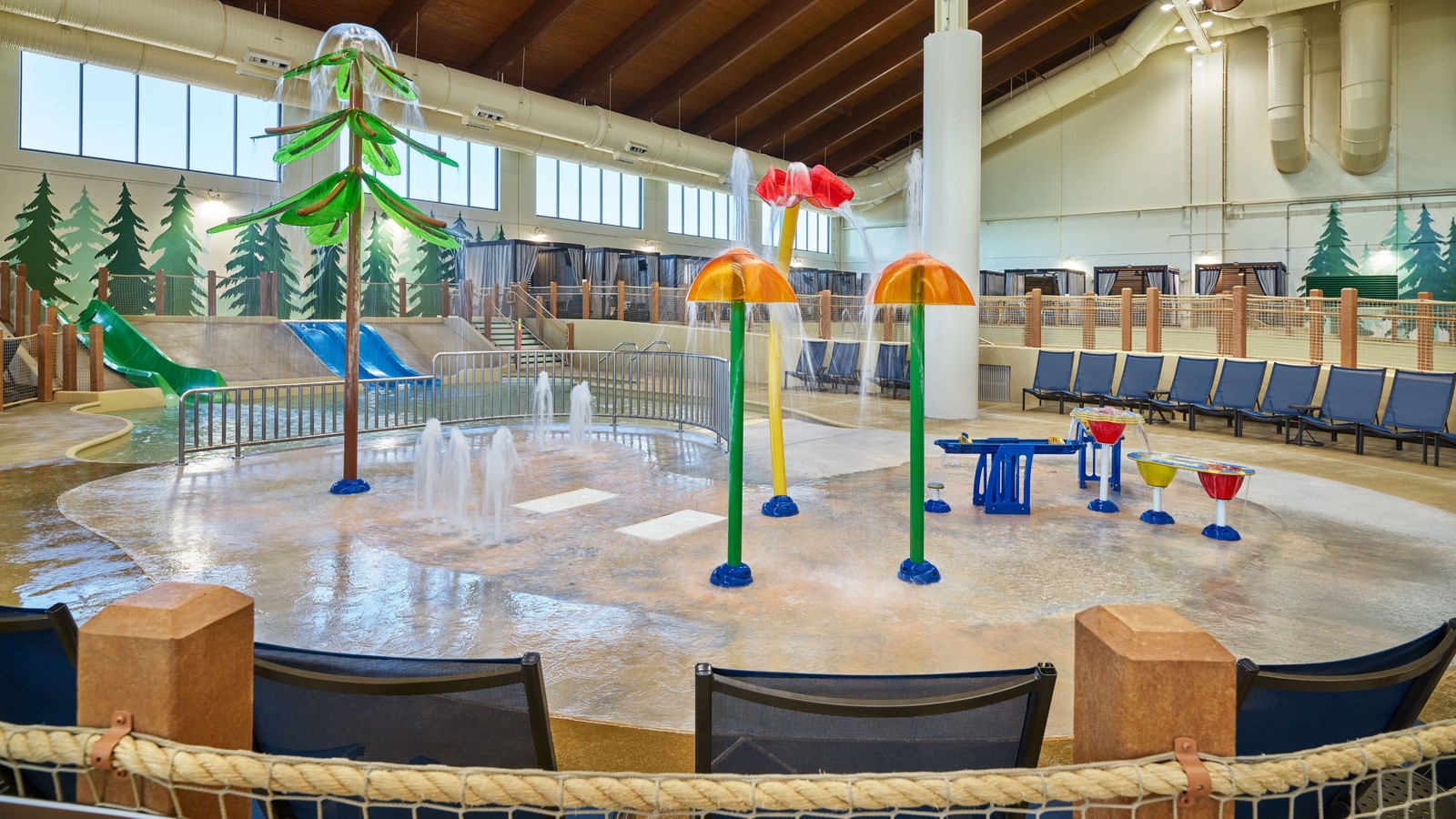 kiddie pool and slides view