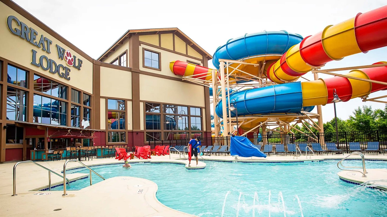 lifeguard checking an outdoor pool