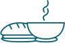 illustration of bread and hot soup