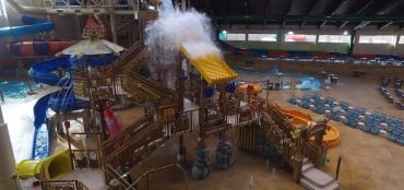 Water slides and indoor pools at Great Wolf Lodge Southern California.