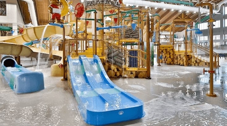 The water park at a Great Wolf Lodge