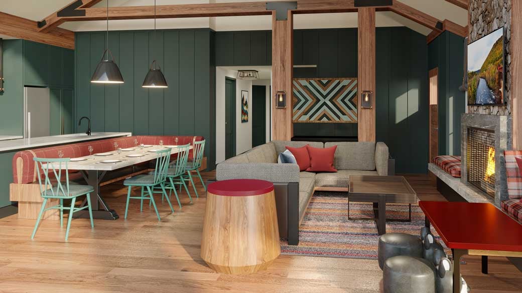 Living area in the Poconos Villas