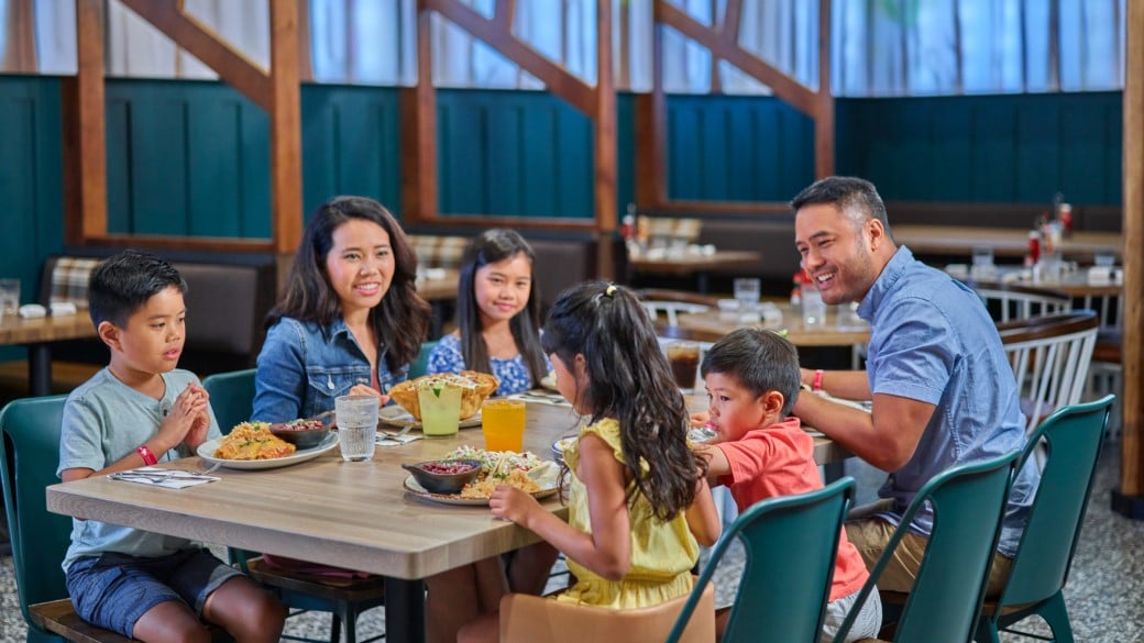 family having breakfast