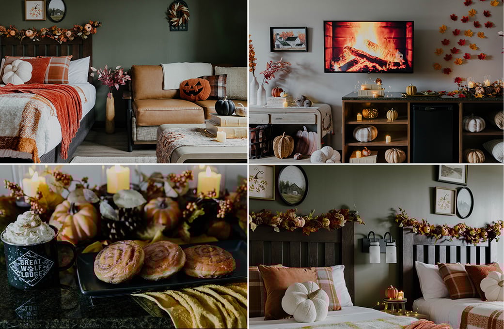 collage of the pumpkin spice suites