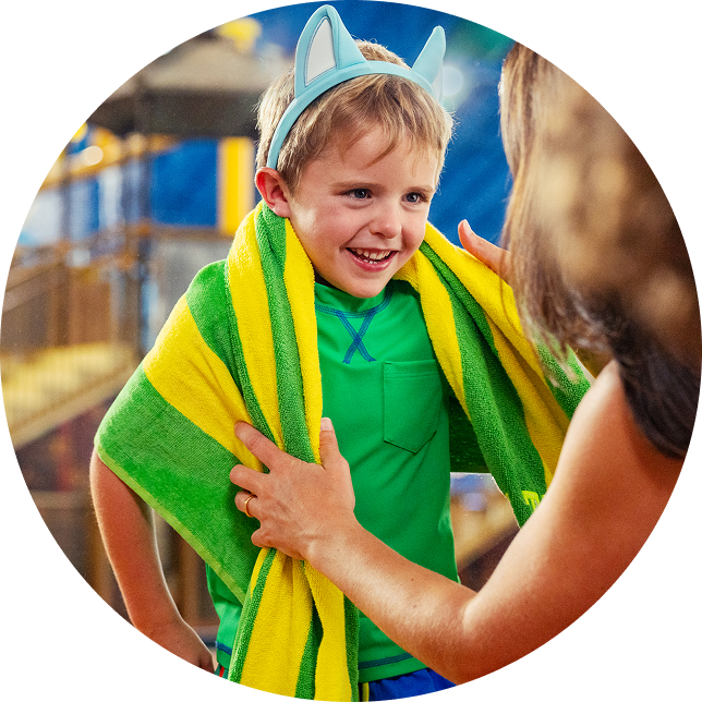 kid with a towel
