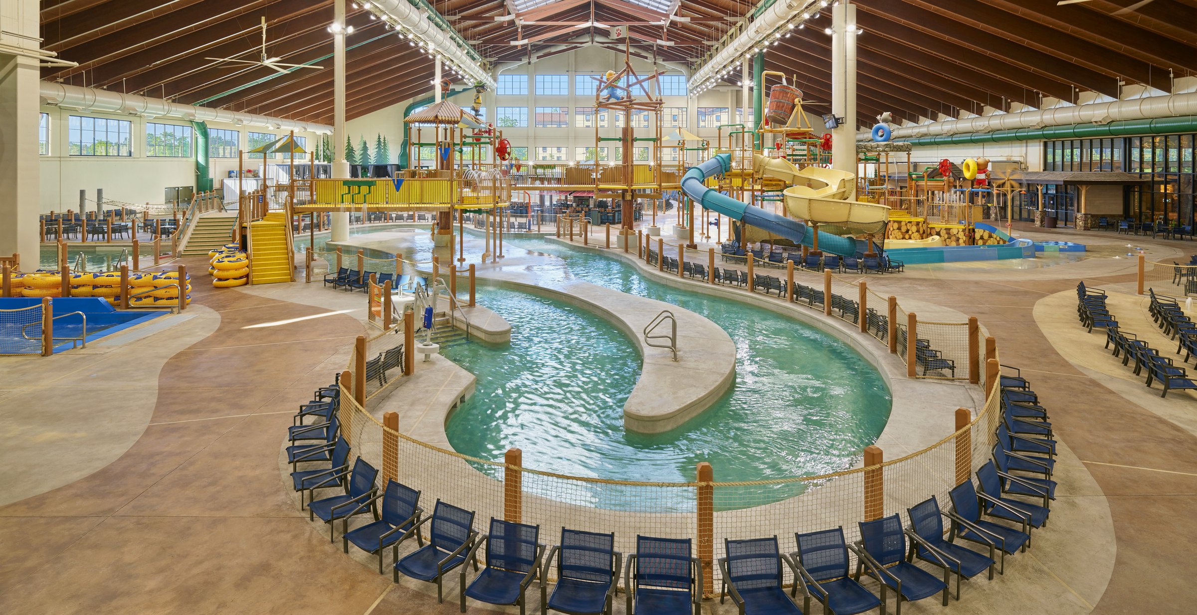 inside view of indoor water park in Georgia
