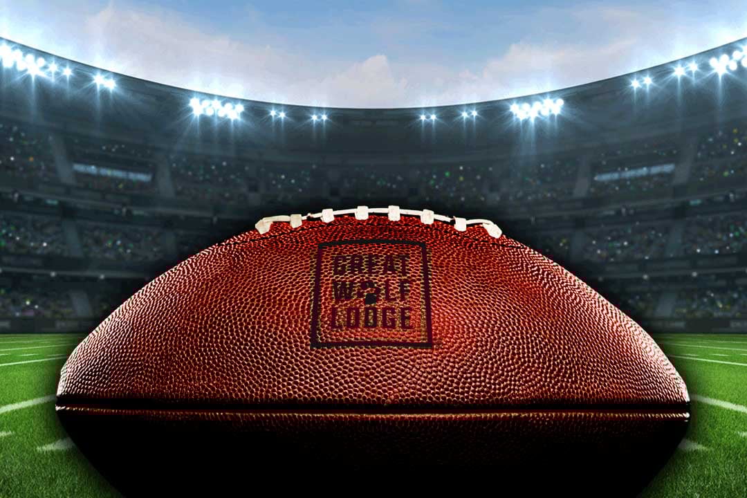 football with a great wolf lodge logo