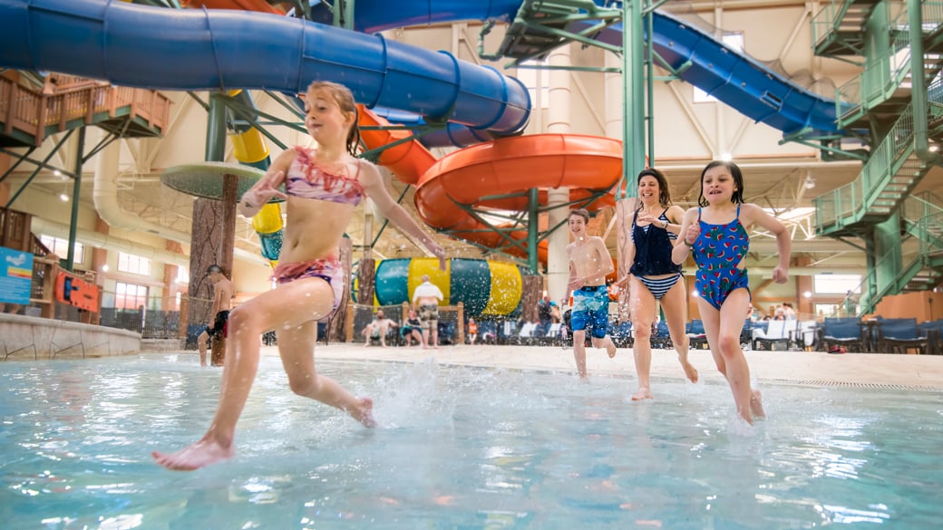 family enjoying the wave pool