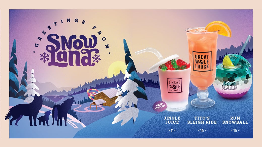 Snowland drinks banner