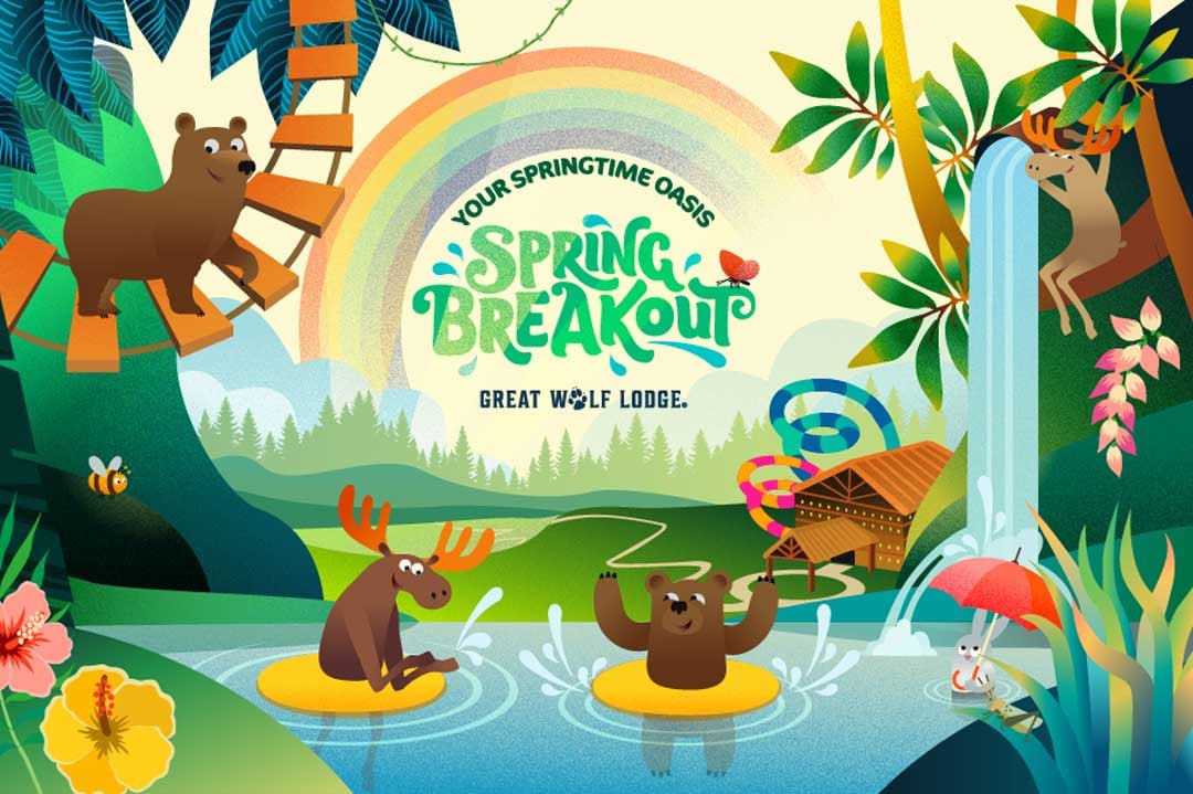 Illustration of Spring breakout at Great Wolf Lodge