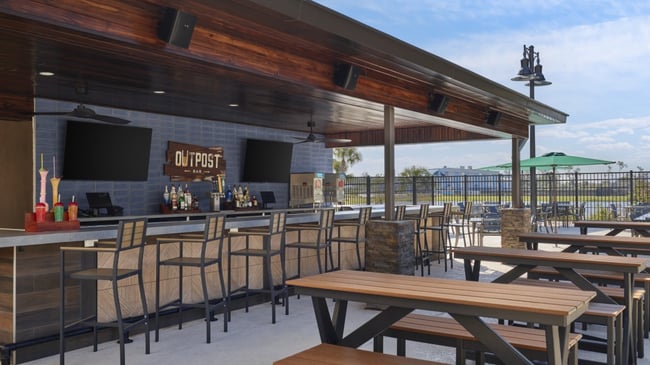 Bar tender at The Outpost